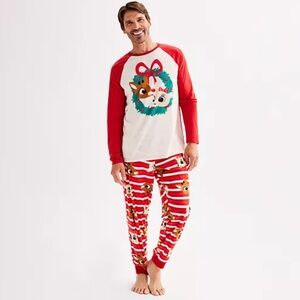 NWT Jammie’s for Families Men’s Rudolph Pajamas Men’s size L